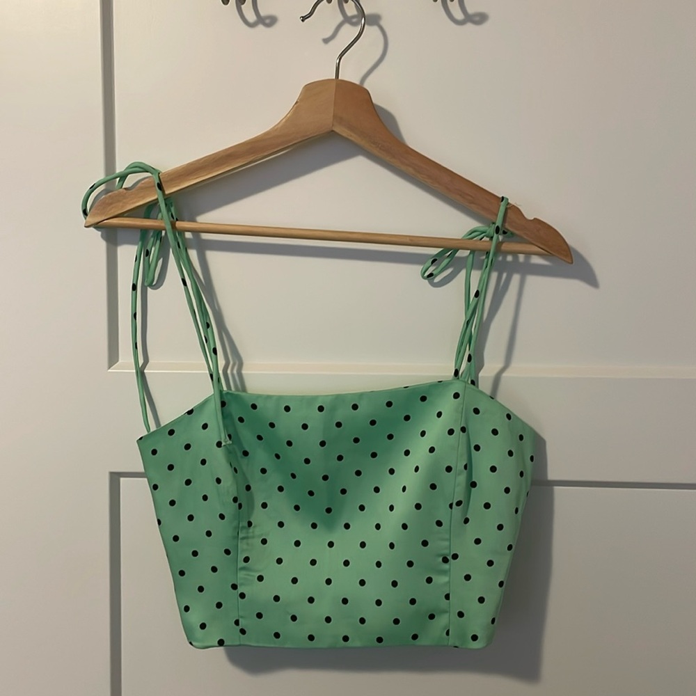 Zara Crop Blouse Polka Dot